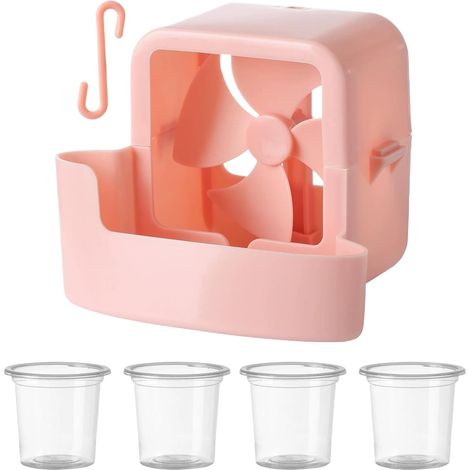 Kühlzubehör für Standventilatoren – Hängendes Kühlgerät mit Eisfach  Für Dach, Balkon, Gehweg oder Veranstaltungsfläche – Rosa, 11 x 9 x 9 cm (1/5)