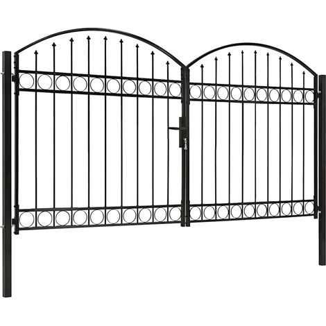 Portail de clôture ASSEN à double porte avec arc en acier 300 x 175 cm vidaXL
