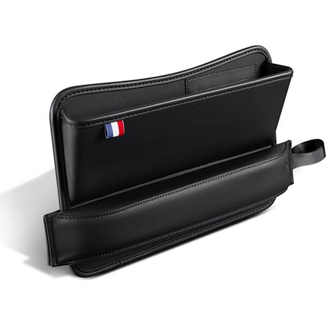 (1 pièce) Boîte de rangement latérale en cuir PU pour console de voiture, à placer entre les sièges avant, pour téléphone portable, clés et pièces de monnaie. Empêche les objets de tomber entre les si (1/4)