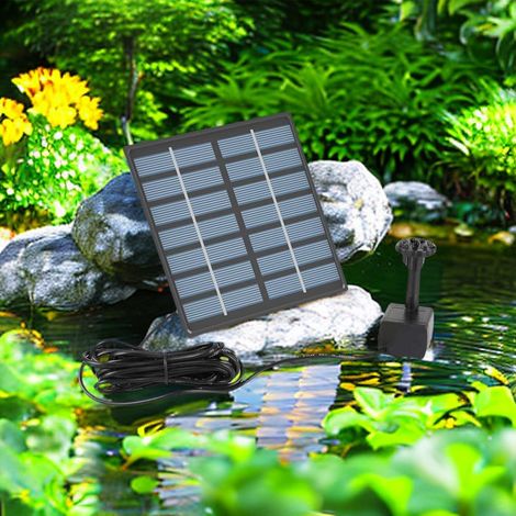 Fontaine solaire avec pompe à eau pour bain d'oiseaux, fontaine extérieure pour jardin, bassin, piscine et aquarium (1/4)