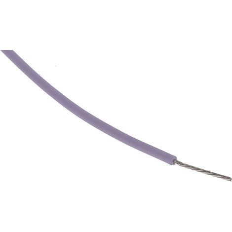 Fil de câblage à gaine PTFE RS PRO, 0,34 mm², 22 AWG, 200°C max, PTFE Violet, 100m ( Prix pour Bobine de 100 Mètres )