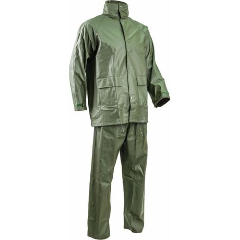 Ensemble de pluie de travail PU/PVC SET Vert L - 46/48 (1/2)