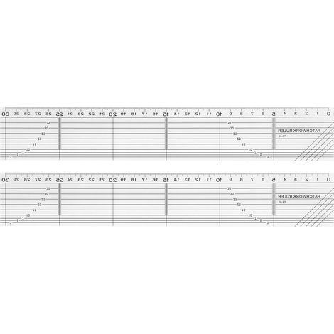 2 règles en acrylique transparent durable, échelles précises, modèles de découpe pratiques pour ateliers et bureaux (1/5)