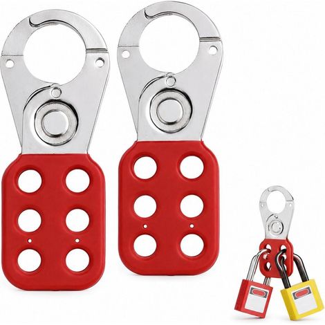 2er Set Sicherheits-Haspen mit 6 Löchern, 25mm Verriegelungsöffnung