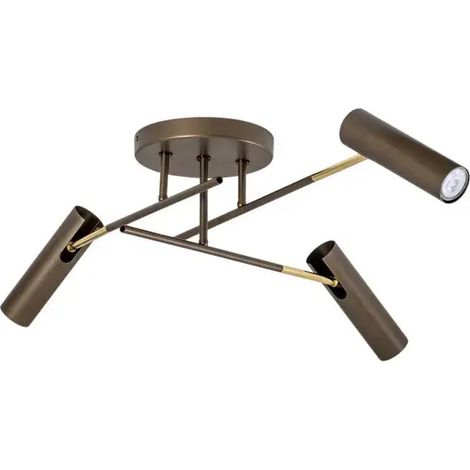 [NEUWERTIG] B-Ware Deckenleuchte Lampe Axion Deckenlampe 3 Flg Leuchte Led Titanfarben Stahl