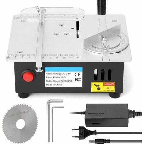 Scie circulaire de table multifonctionnelle en alliage d'aluminium, petite scie de bricolage, 7 vitesses, alimentation avec fonction de réglage d'angle, norme S-2, Euro 220 V (1/5)