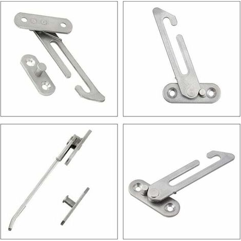 Set of 2 UPVC window restrictors - Made of 304 stainless steel - With screws - For left and right-handed windows (1/4)
