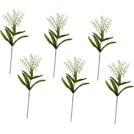 Set mit 6 Stielornamenten, glockenförmige Dekorationen für Zuhause, lange Seidenpflanzen, Frühlingsblumenarrangement, Foto-Requisiten, Orchideenzweige, Gartenblumen für Bräute (1/5)