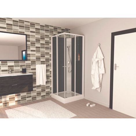 ONDEE - Cabina de ducha MELIA - Montaje sin silicona - 80x80cm - Perfiles de aluminio - blanco - se entrega en kit (1/5)