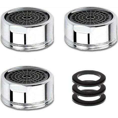 Aireador de grifo M20, paquete de 3 aireadores de grifo con filtro de acero inoxidable, ahorradores de agua, rosca macho de 20 mm. (1/4)
