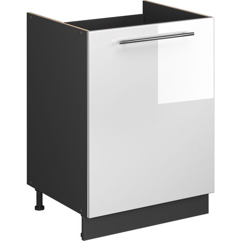 Spülenunterschrank Fame-Line, Weiß Hochglanz/Anthrazit, 60 cm, Vicco (1/5)