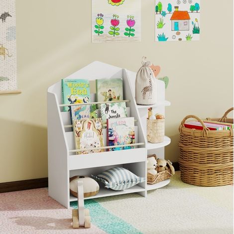 Kinderregal für Bücher und Spielzeug, 7 Fächer, weiß HAVRYA (1/5)