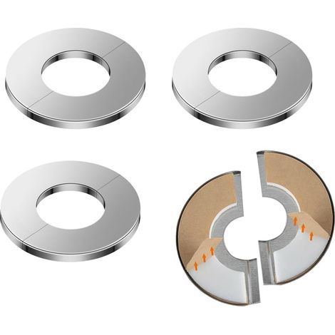 4-teilige Flachrosette, Edelstahl, Lochabdeckung, Duscharmatur, Badezimmer (1/5)