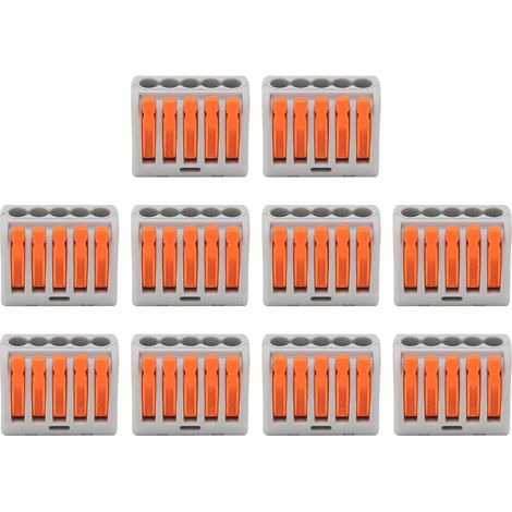 Connecteur rapide PCT215, lot de 10 bornes à vis pour câble souple ou rigide, connecteur électrique de conducteur, serre-fil pratique (1/5)