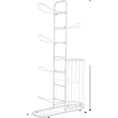 Estantería de almacenamiento, organización de 5 niveles, diseño multifuncional, BLANCO (1/2)