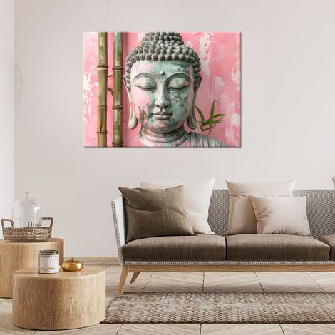 Wandbild Rosa Buddha Zen-Spa Bambus 60x40 (1/4)
