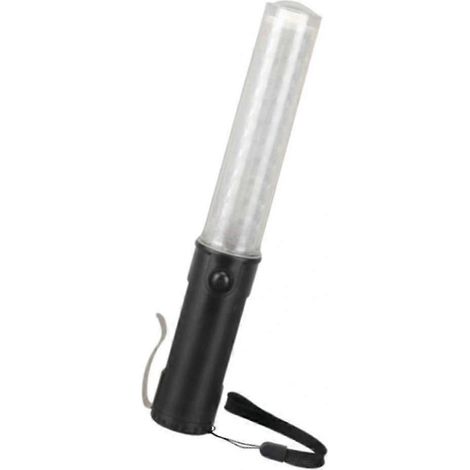 Bâton lumineux de signalisation routière 26 cm, lampe torche LED bleue (blanche) (1/4)