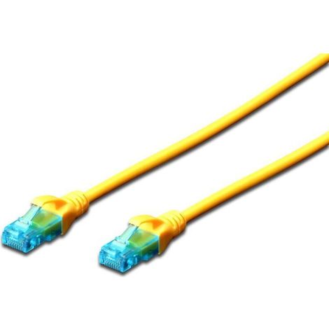 Cordon de brassage UTP cat. 5e 0,25 m PVC jaune