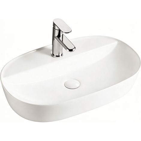 Vasque à poser ovale -61 x 40 cm -Blanc -NOXA (1/4)