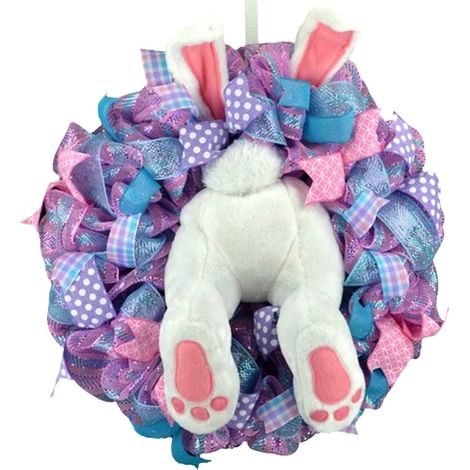 Guirlande De Lapin De Pâques - Forme De Fesses De Lapin Avec Oreilles - Décoration Printemps Jardin Intérieur - 1 Pièce (1/5)