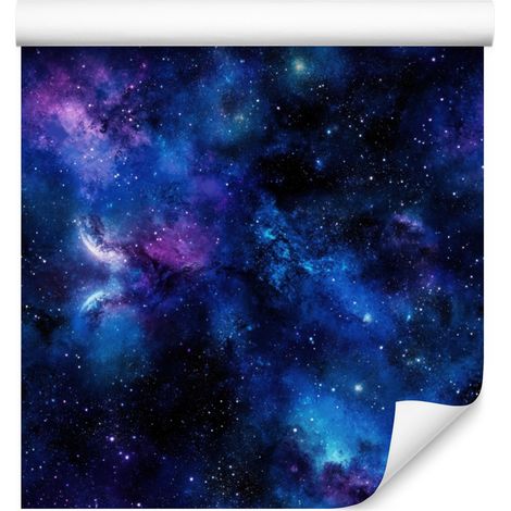 Papier peint aquarelle galaxie bleu marine, format équilibré 50 x 1000 cm (1/5)