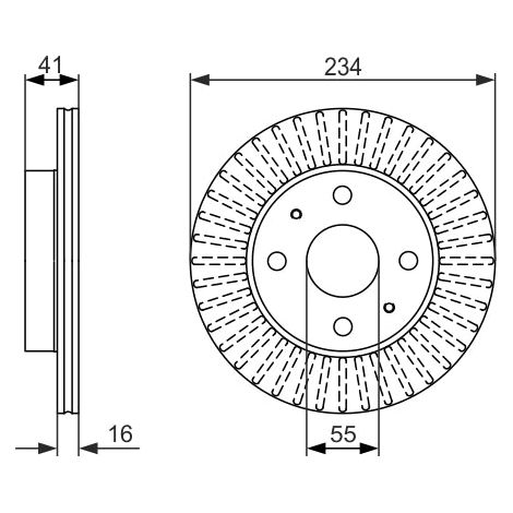 Lot de 2 Disques de frein Bosch 0 986 479 C18 DAIHATSU 43512 B1050 43512B1040 (1/3)