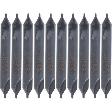 10 punte da trapano in acciaio rapido tipo A per stampi di posizionamento a spirale, realizzate in acciaio inossidabile completamente rettificato, diametro 1 mm. (1/4)