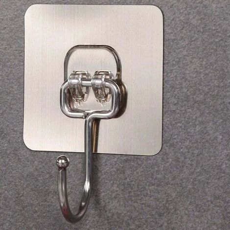 Ganci adesivi trasparenti Ahlsen, 8 pezzi, impermeabili, resistenti, portata massima 20 kg (44 lb), ideali per camera da letto, bagno, cucina, porte, pareti, frigoriferi e soffitti. (1/4)