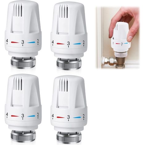 Cabezal termostático de 4 piezas, M30 x 1,5, válvula de radiador termostática, cabezal de repuesto de válvula de grifo termostático para el hogar y la oficina (1/5)