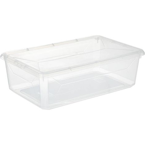 5Five Simply Smart – Boîte de rangement en plastique transparent 6,5l – Longueur 35,5cm – Largeur 22,5cm – Hauteur 11cm – Polypropylène durable
