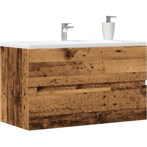 Waschbeckenunterschrank Altholz-Optik 90x38,5x45 Holzwerkstoff