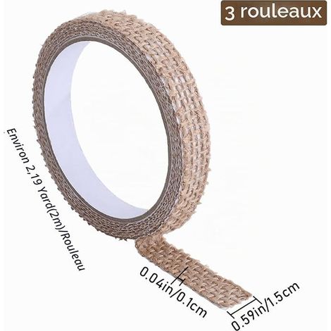 Linen Ribbon Burlap Decorative Masking Tape, Sticky Tape, Craft Trim, Adhesive Tape for Scrapbooking Crafts (1/3)