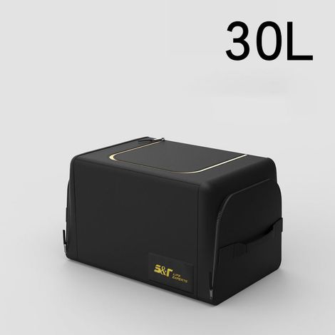 Coffre de Voiture Organisateur Grande Capacité 30L Oxford Tissu 3 Niveaux Pliable Rangement Coffre Auto Noir Sac de Rangement Voiture (1/4)