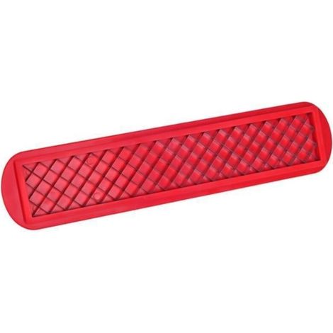 Taglia hot dog - Lama in acciaio inox per cucinare, barbecue, picnic, campeggio e grigliate in giardino - 25 cm - Rosso (1/4)