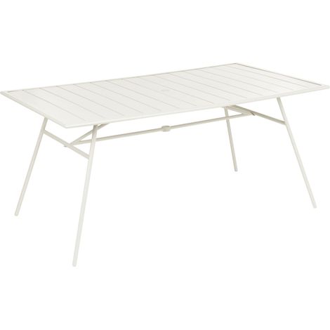 Gartentisch TERENZO 160 cm 90 cm Metall Hellbeige