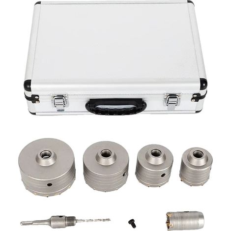 Kit de scie cloche en béton, construction en acier au tungstène, compatible avec les perceuses à percussion électriques, Argent (1/2)