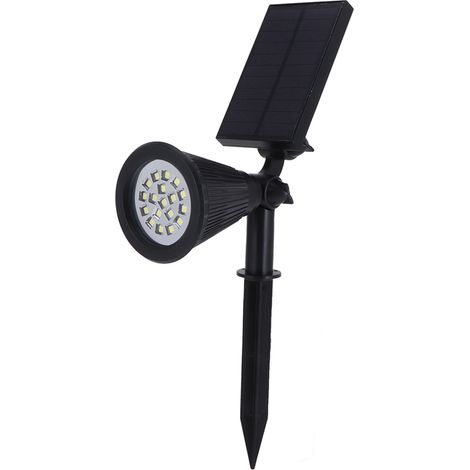 Solarbetriebene LED-Gartenleuchten, Strahler mit 18 LEDs, weißes Licht, für Rasen-, Park- und Gartenbeleuchtung, inklusive Erdspieß (1/5)