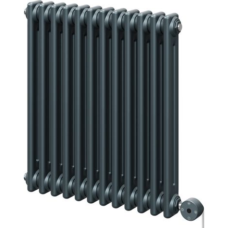 Colosseum Anthracite 600mm x 548mm Horizontal Digital Thermostatic Electric Double Column Radiator (1/5)