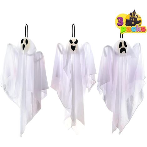 3er Pack Halloween Party Dekoration 64.7cm Hängende Geister, niedliche Fliegende Geister für Vorgarten Patio Rasen Garten Party Dekor und Weihnachtsdekorationen (1/5)