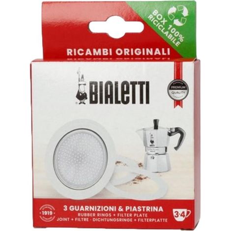 Kit joints et filtre 3 tasses – Compatible cafetières Bialetti – Préparation optimale du café – Référence F0800003 (1/5)