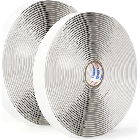 ADHES Ruban Butyle Ruban Etancheite 19mm x 9m x 2 Rouleaux, Épais de 3mm Ruban Adhésif Haute Temperature Ruban de Réparation pour façades, toit, toit plat Butyl Seal Tape (1/5)