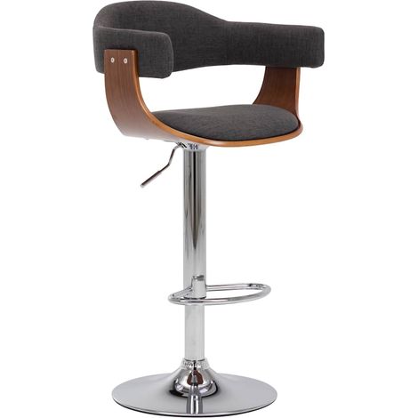 Maison Exclusive - Barhocker 2 Stk. Grau Bugholz und Stoff (1/5)