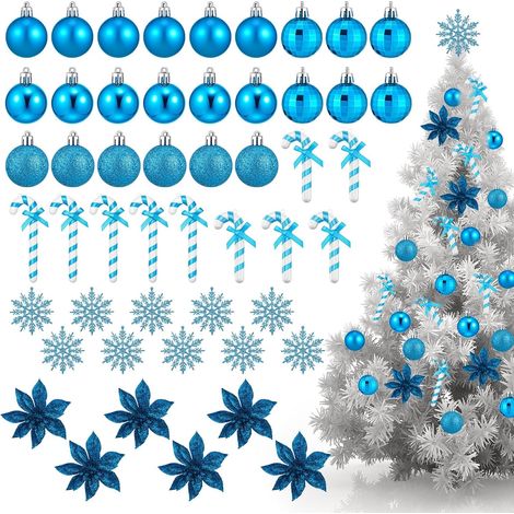 Palle di Natale Natalizie Set 50 Addobbi Estetici Blu (1/5)