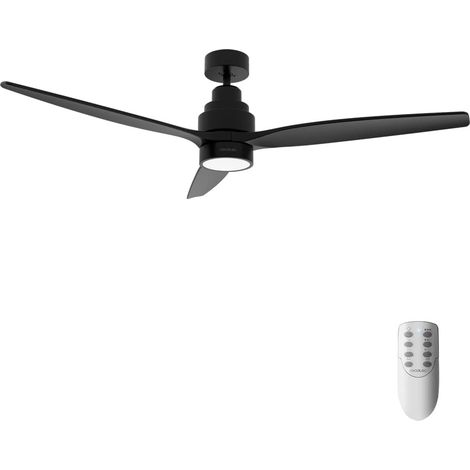 Ventilateur de plafond Energysilence Aero 5350 Black Design, 30W, Diamètre 52”, 3 Lames, Moteur DC, Lumière LED, Télécommande, Minuterie et Mode d'Hiver-Été (1/5)