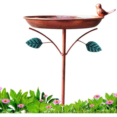 Estanque metálico independiente con alimentador y bebedero, elemento decorativo para jardín exterior. (1/5)