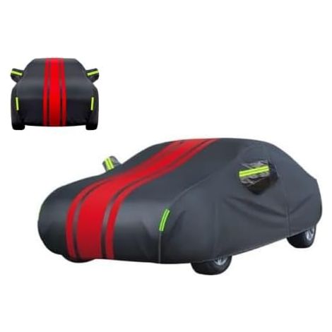 Capote de voiture extérieure, imperméable et respirante, protège du soleil, de la pluie et de la poussière, en coton, fermeture éclair latérale (1/5)