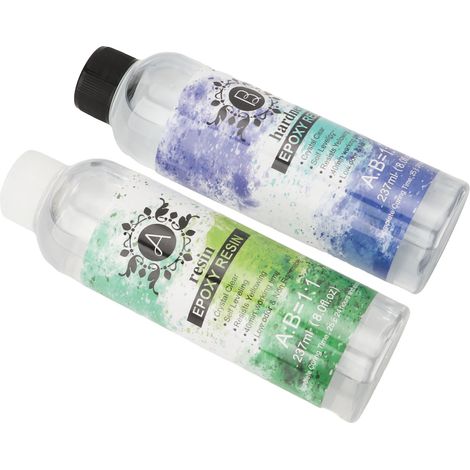 Colle époxy transparente, résistante aux UV, sûre et à faible odeur, idéale pour la création de bijoux, le travail du bois et les loisirs créatifs. (1/5)