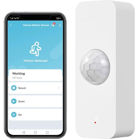 WiFi-Bewegungssensor, intelligenter Bewegungsmelder für die Sicherheit zu Hause, kabelloser Bewegungssensor-App-Fernüberwachung, kompatibel mit Alexa-Sprachbefehlen.1 STK