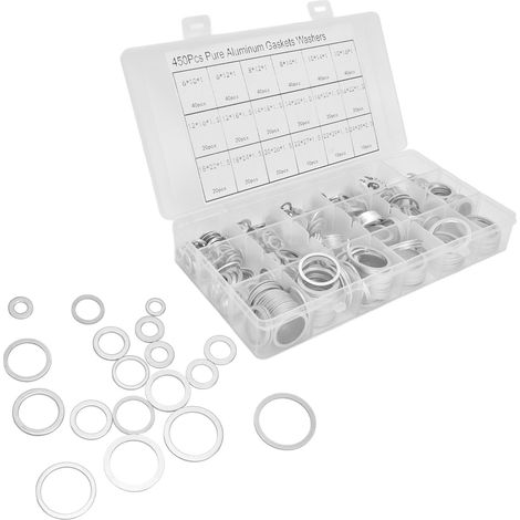 Lot de 450 rondelles plates aluminium plates rondes joint étanche kit ferramenta accessoires bricolage (1/5)