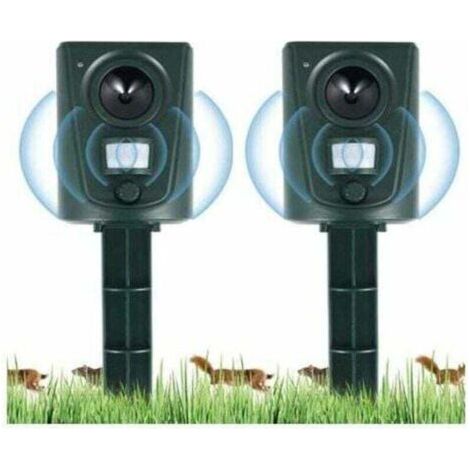 2023 2X Répulsif Chat Jardin à Ultrasons, Répulsif Chats avec Piquet au Sol Prévenir Les Chiens et Les Chats, Les Oiseaux, pour Jardins, Champs, Pépinières, Etanche (1/3)